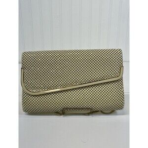Vintage Art Deco Ivory/White GloMesh Clutch Purse Bag With Chain Shoulder‎ Strap